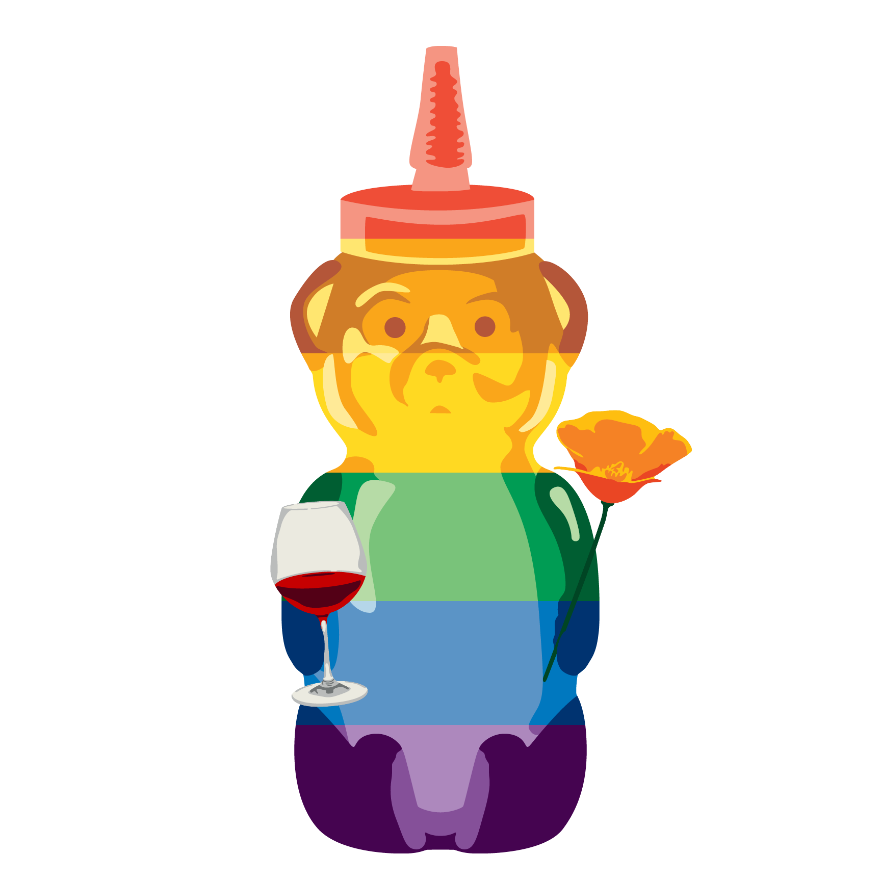 Wine Poppy Pride Bear